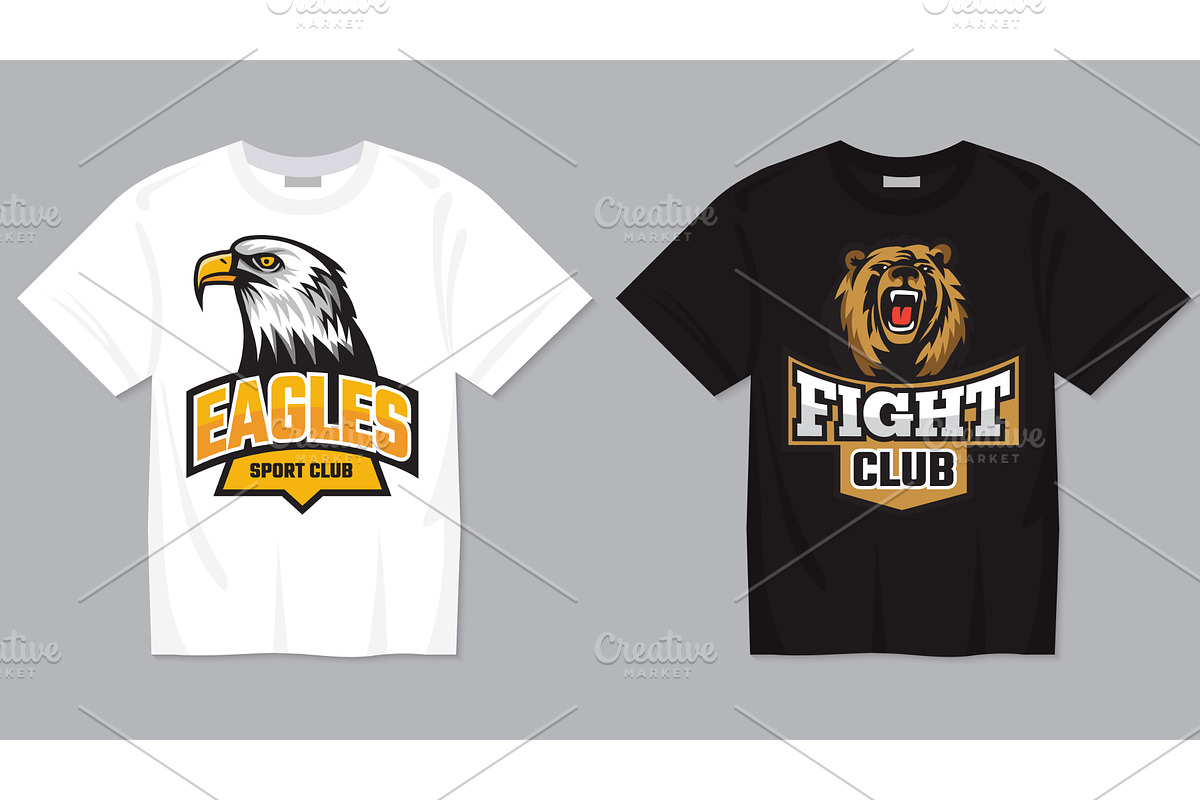 T shirt emblem. fight or sport club, a Sport Illustration by Onyx