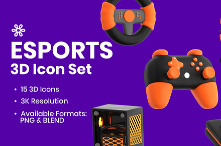 3d esports illustration icon set, an Object 3D Model by Cycloid
