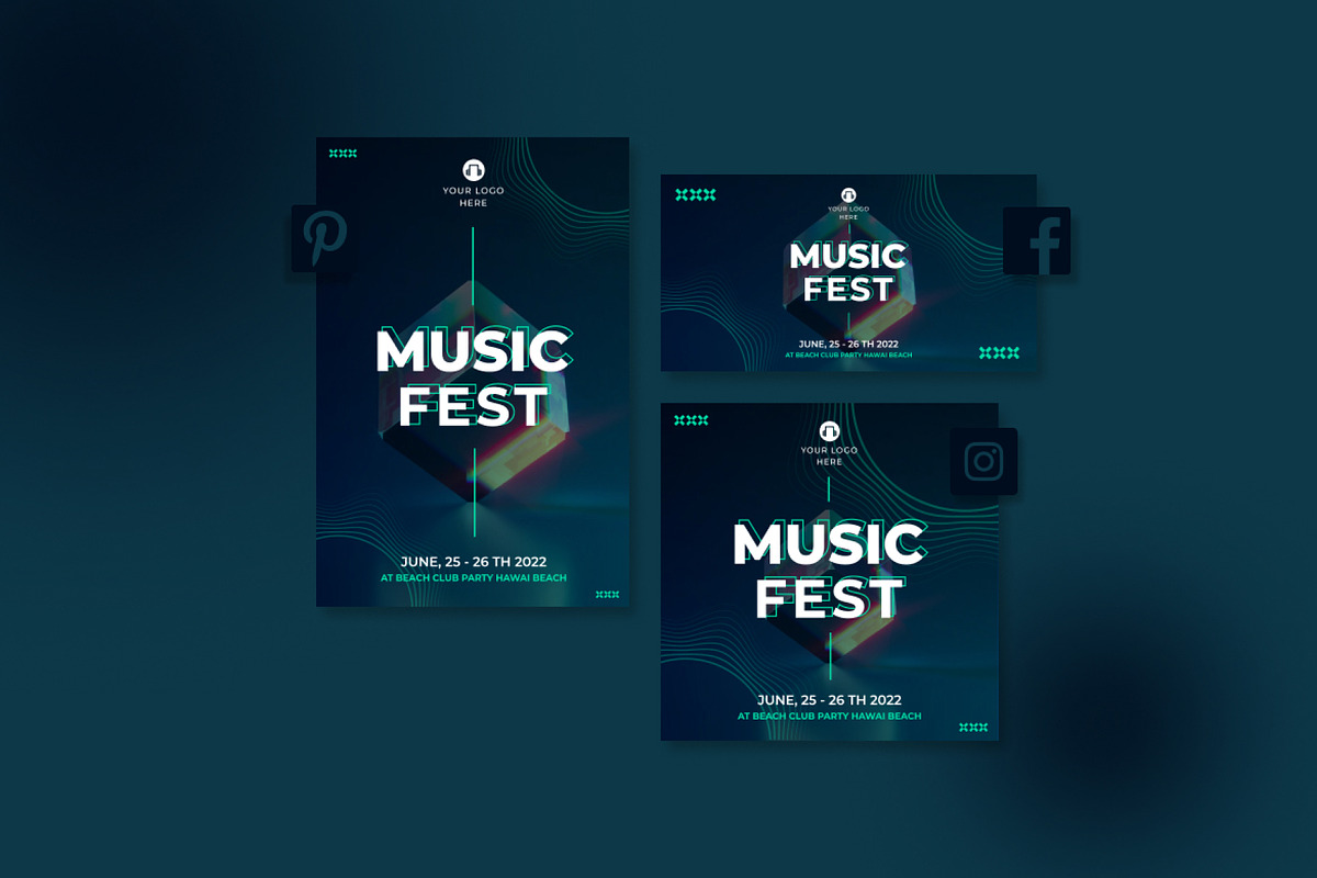 Music Fest Social Media Banner, a Social Media Template by Formatika Studio (Photo 2 of 3)