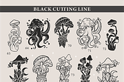 Mushrooms and skulls silhouette cutt, an Illustration by Siriliadka Dreams (Thumbnail 8 of 9)