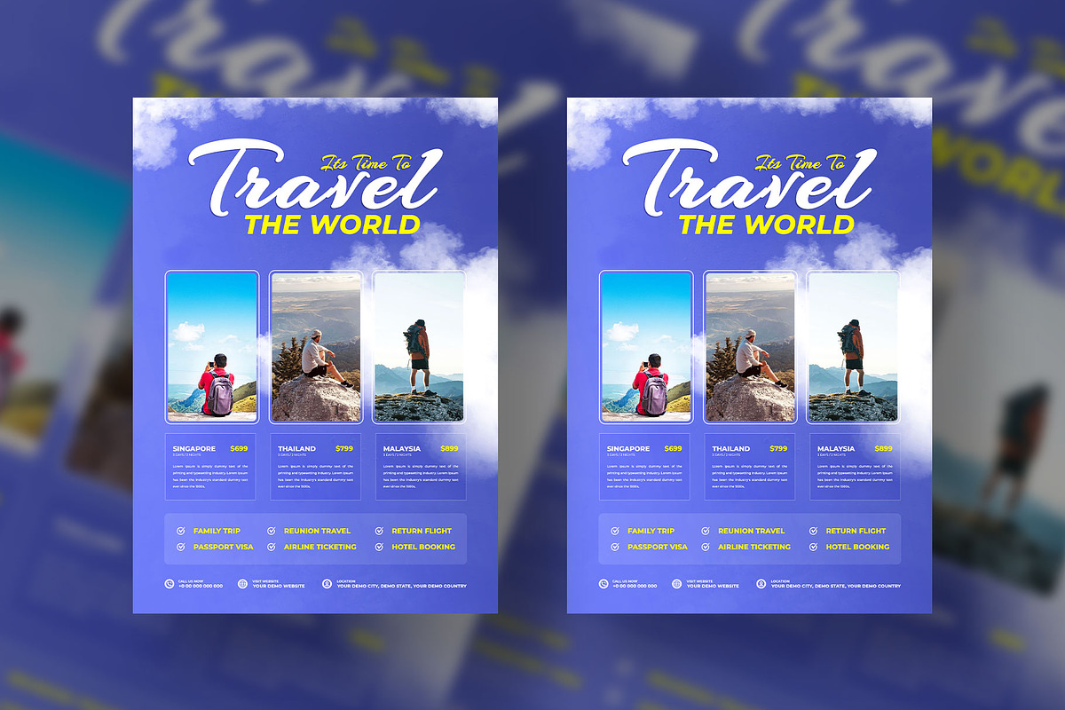 Travel Flyer Poster design template, a Flyer Template by Tanmoy Topu (Photo 4 of 6)