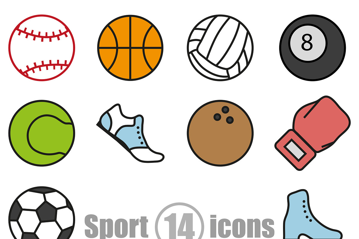 Sport set of 14 icons