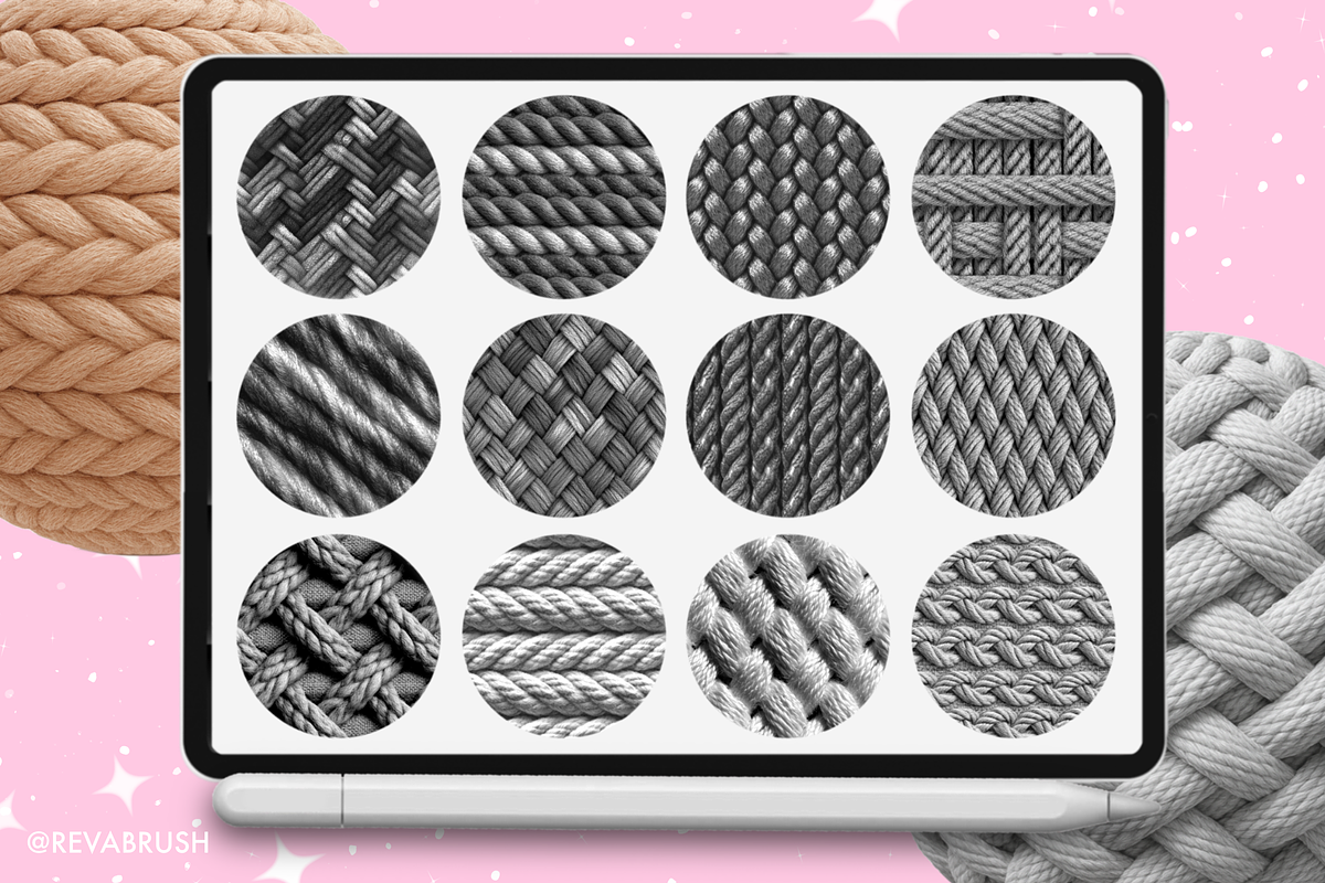 Procreate Rope texture brushes, a Brush Add-On by Revabrush (Photo 6 of 7)