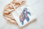 Watercolor Floral Sea Turtles, an Illustration by Watercolor design (Thumbnail 4 of 11)