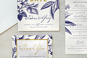 Gold & Navy Wedding Invitation Suite, an Invitation Template by BlueRobinDesignShop (Thumbnail 2 of 7)