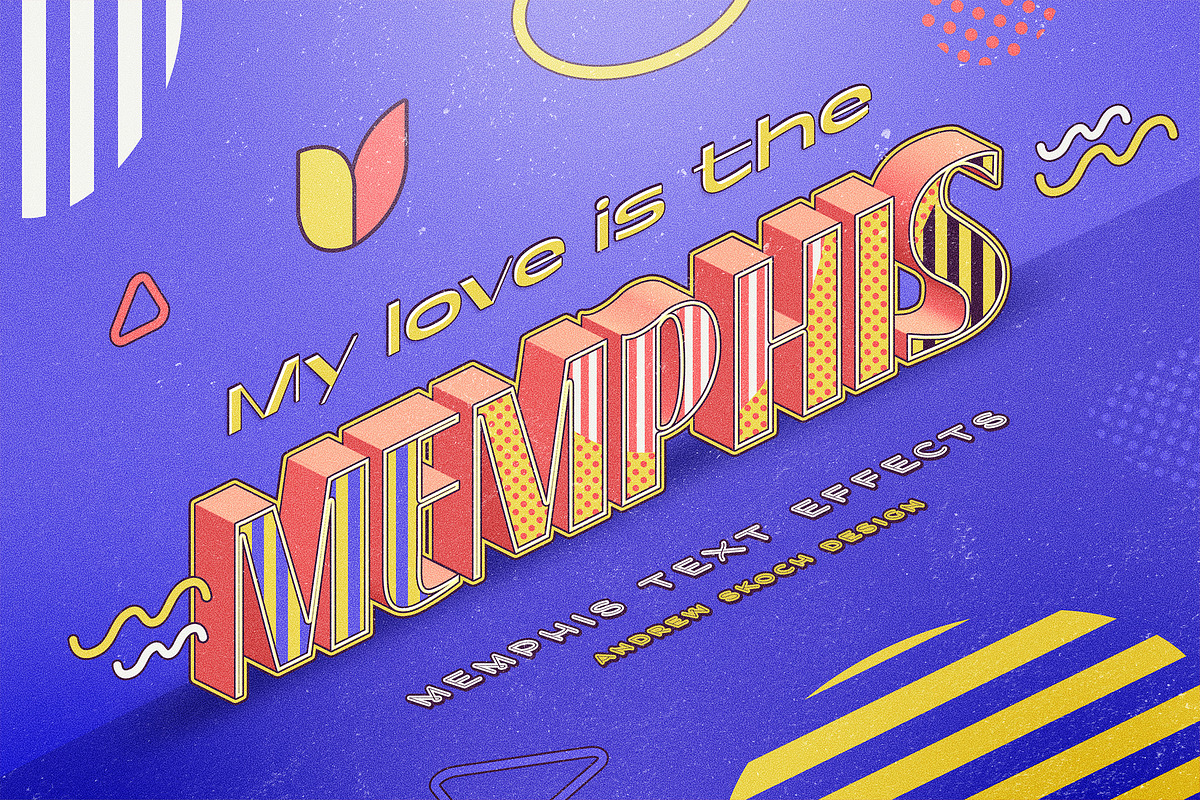 Memphis Text Effects, a Layer Style Add-On by Andrew Skoch Design (Photo 5 of 9)