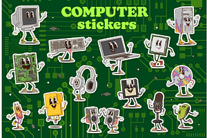 Cartoon groovy computer device, an Object Illustration by Vector Tradition