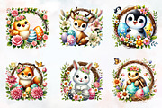 Easter animals wreath sublimation, an Illustration by RobertsArt (Thumbnail 3 of 7)