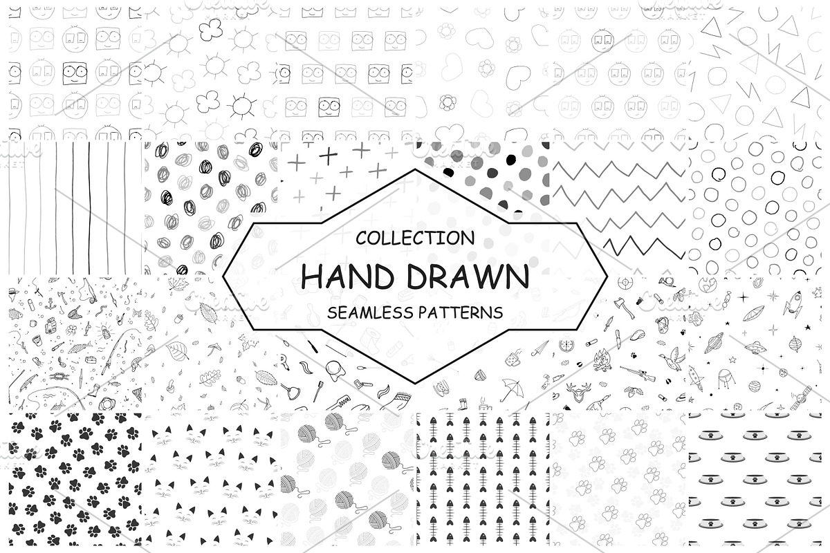 Hand drawn monochrone prints, a Pattern Graphic by ExpressShop (Photo 1 of 4)