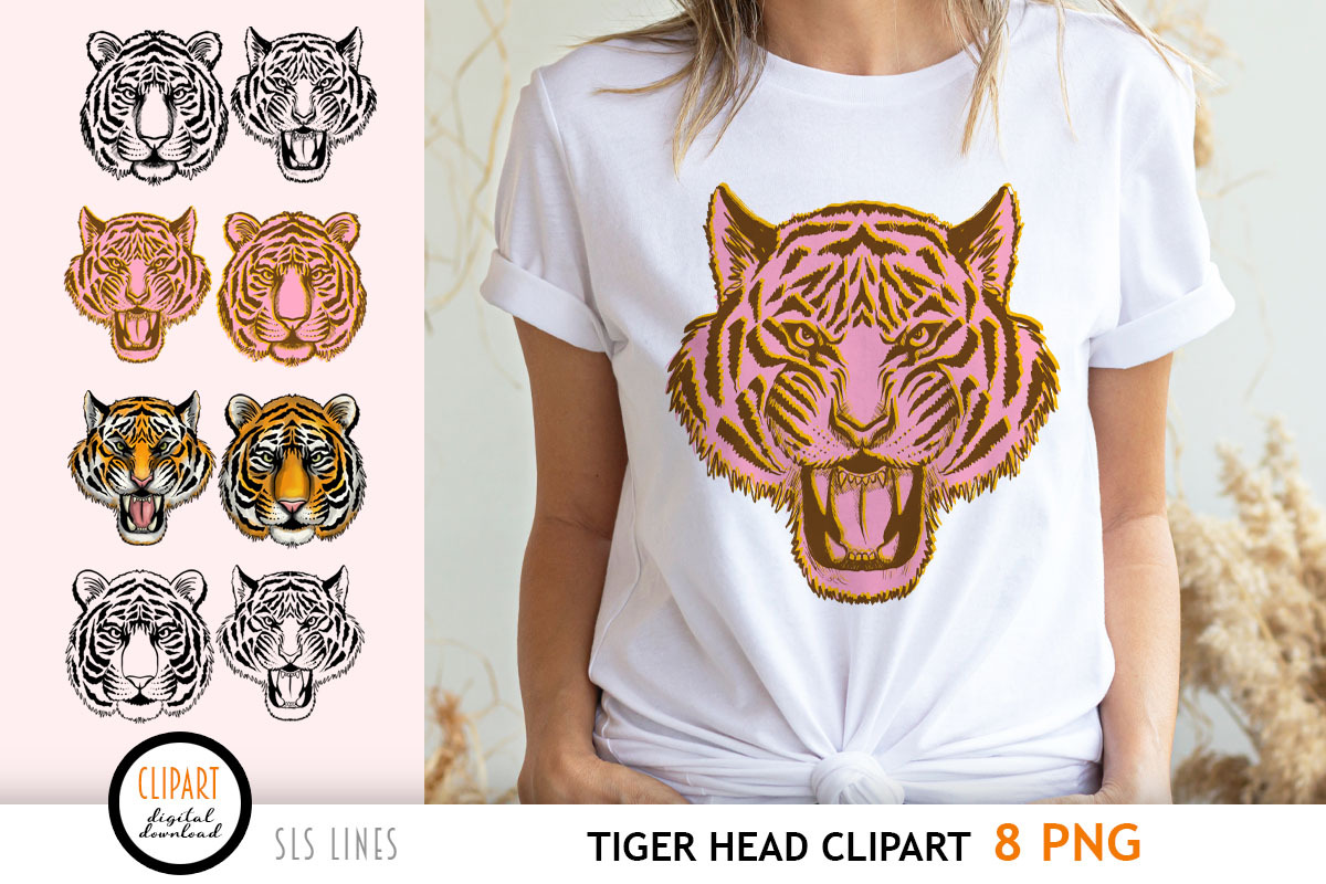 Tiger Clipart & Lineart PNGs, an Animal Illustration by SLS Lines (Photo 3 of 7)
