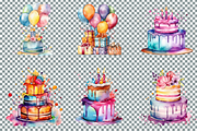 Watercolor Birthday Clipart Bundle, an Illustration by Mash Mash Stickers (Thumbnail 7 of 9)