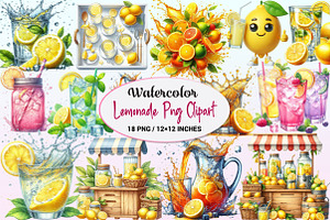 Lemonade Watercolor Clipart, a Graphic by CitraGraphics