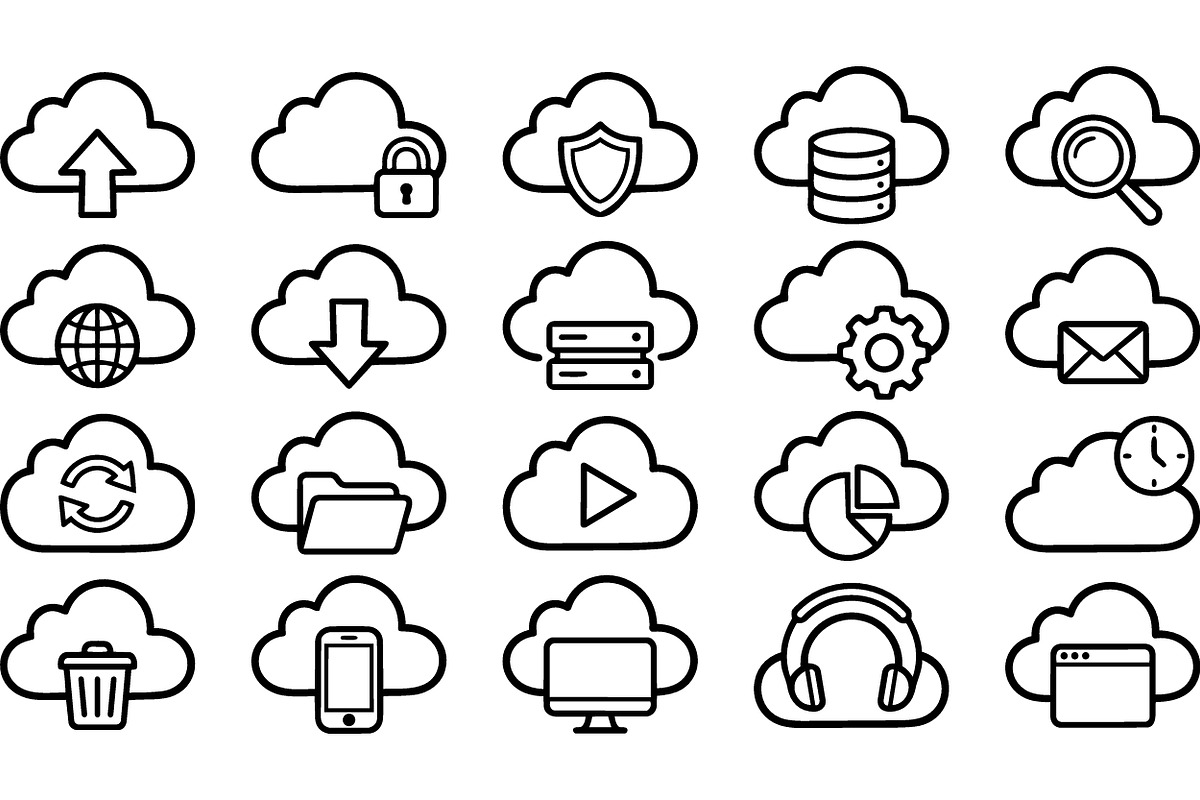 Cloud Computing Icon Set, an Illustration by designvectx (Photo 3 of 3)