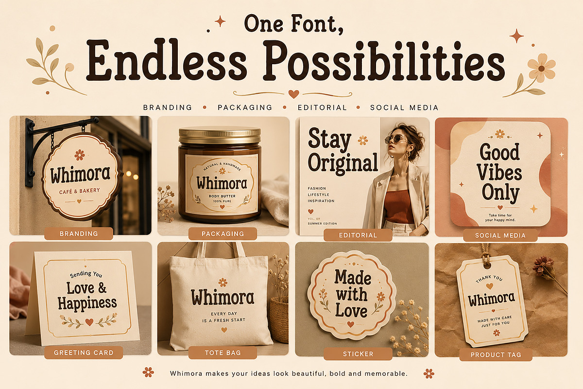 Whimora – Playful Display Font, a Script Font by Wow Magic (Photo 2 of 5)