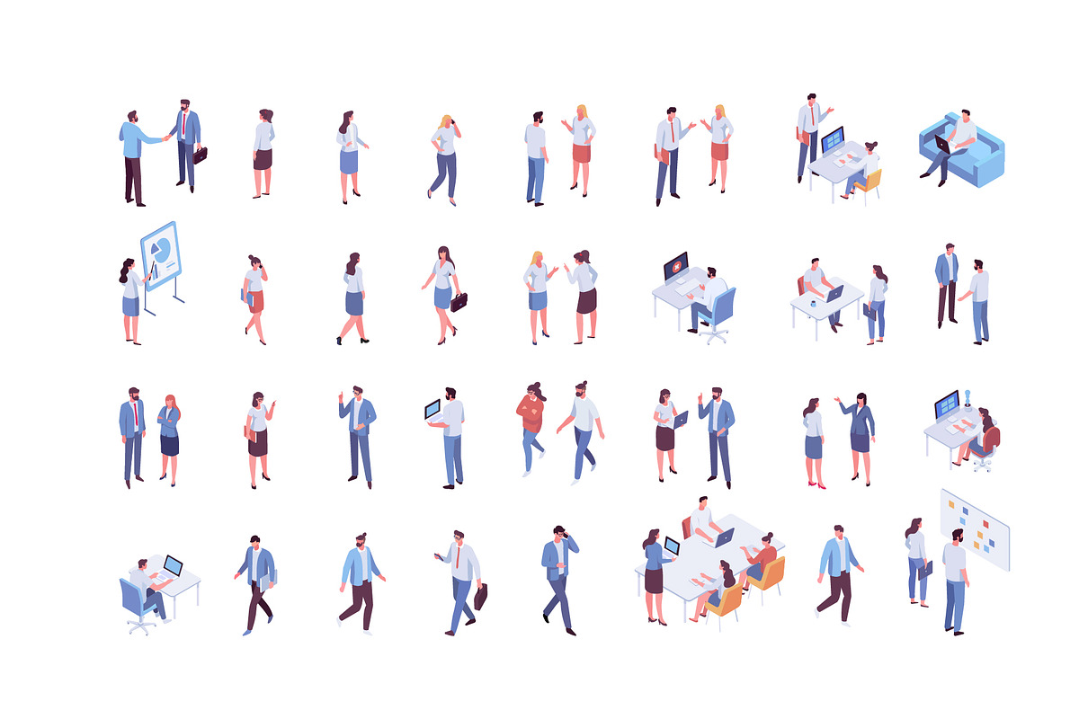 Isometric Business People Vector Set, a Finance Illustration by Vector_Art (Photo 8 of 14)