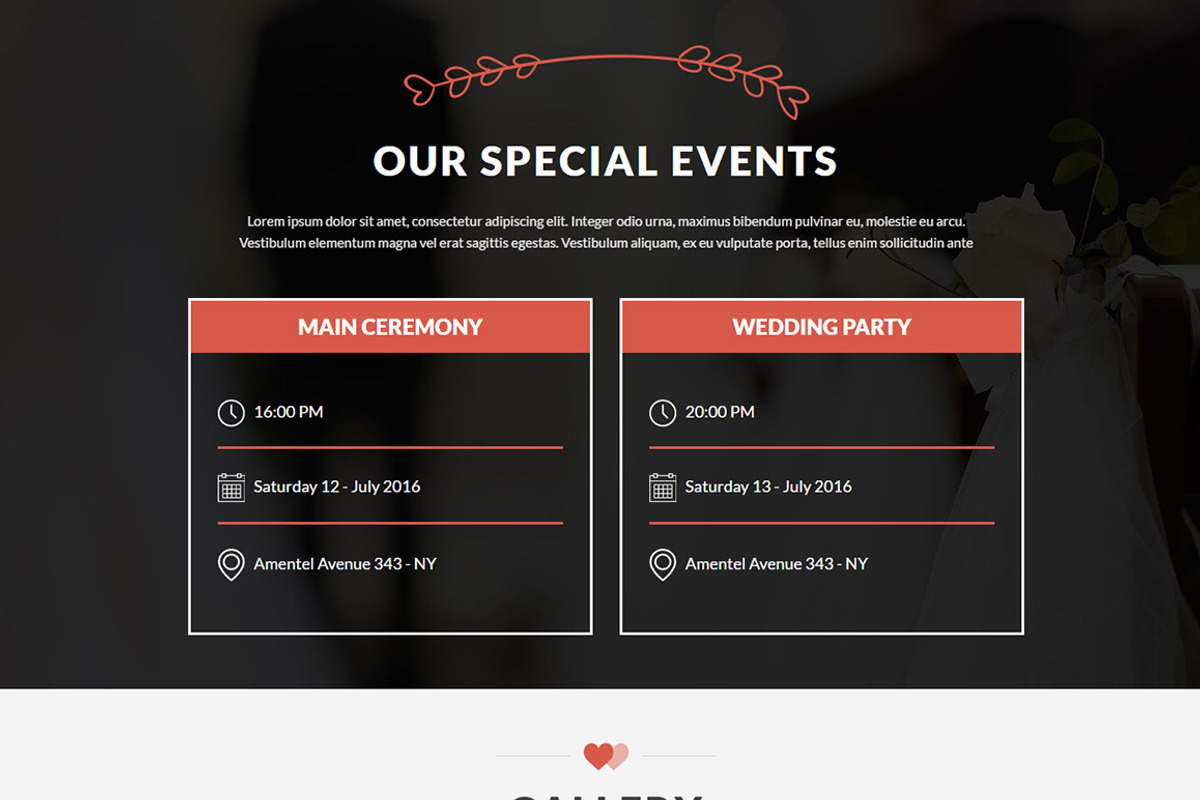 Amore: WordPress Wedding Theme, a WordPress Template by ThemeBear (Photo 5 of 9)