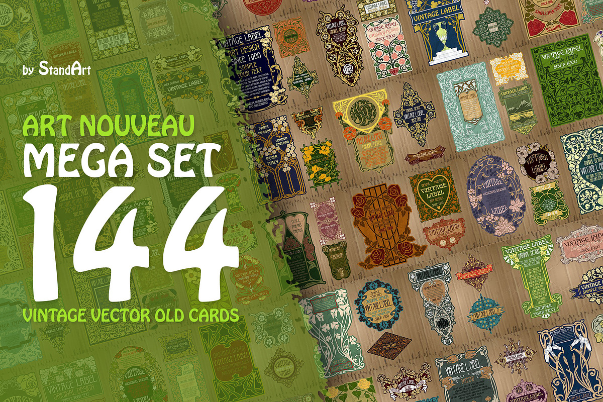 Label Art Nouveau - mega set, a Decorative Illustration by Stanislav Kharchevskyi (Photo 1 of 12)