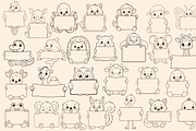 Cute Cartoon Animal Sign Holders, an Animal Illustration by MarisoArt (Thumbnail 5 of 7)
