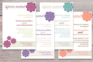 Floral wedding invitations