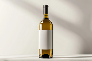 White wine bottle with blank label, a Food & Drink Photo by MistyDay
