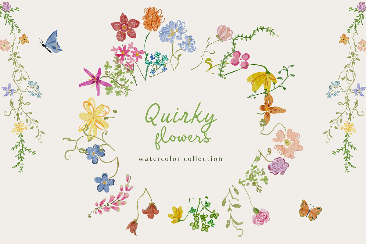 Hand-drawn quirky whimsy flowers, a Decorative Illustration by Grace Noboa Illustrations (Photo 1 of 14)