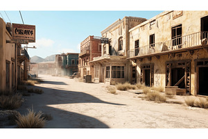 Deserted Old Western Town Street