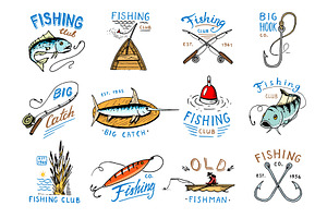 Fishing Logo Vector Fishery Logotype