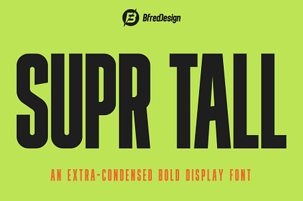 Extra Condensed Bold Display Font, a Sans Serif Font by BfredDesign