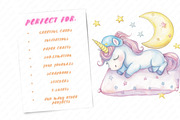 Watercolor Cute Unicorn Clipart, an Illustration by Watercolor design (Thumbnail 10 of 11)