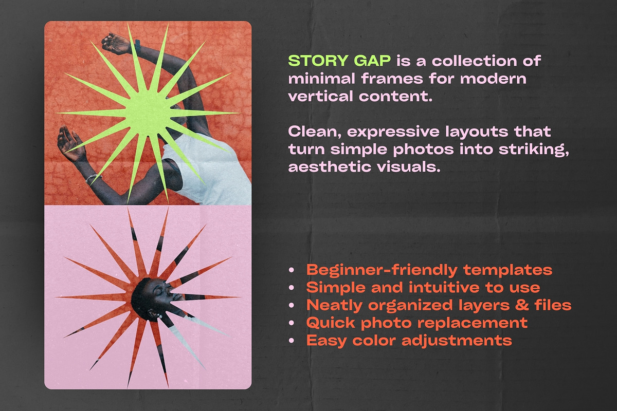 Story Gap: Collage Frame Templates, a Social Media Template by Anastasiia VNSK (Photo 2 of 15)