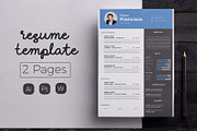 Modern Resume & CV Template, a Resume Template by Hito Graphic (Thumbnail 1 of 8)