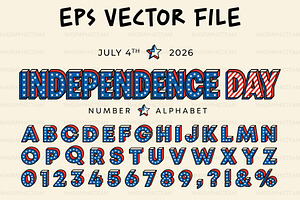 Patriotic 3D Alphabet Letters, an Object Graphic by NH graphic