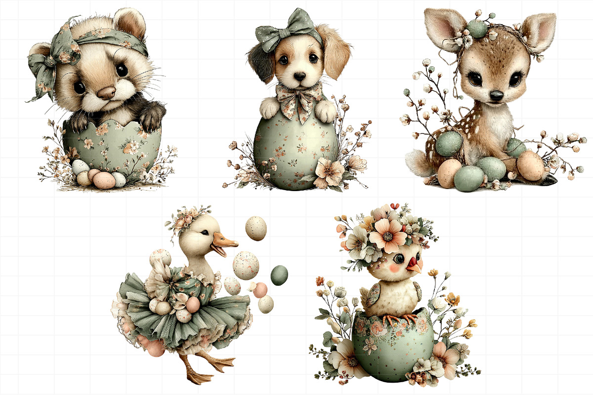 Quirky Easter Animals Clipart, an Illustration by Daily.Designs (Photo 7 of 7)