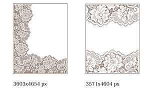 Lace Seamless Patterns And Frames.