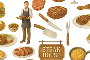 Steak House Food Illustration, an Object Graphic by RT Studio (Thumbnail 4 of 4)