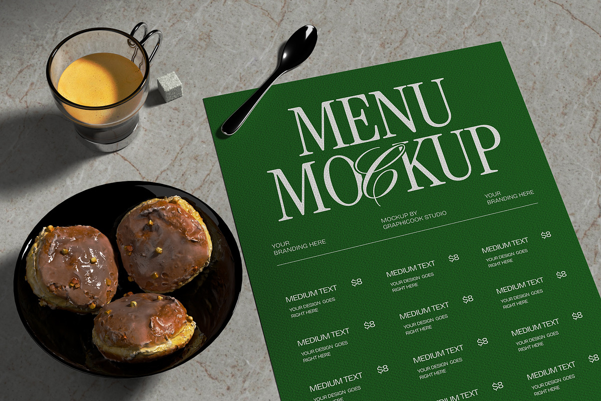 Food Menu Mockup, a Product Mockup by graphicook (Photo 4 of 4)