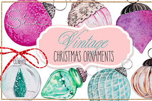 Vintage Christmas Ornaments pack