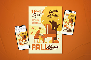 Fall Music Event Flyer Set, a Flyer Template by The Good Store
