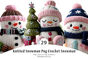Knitted Snowman Png Crochet Snowman, a Seasonal Illustration by CreationArt (Thumbnail 1 of 7)