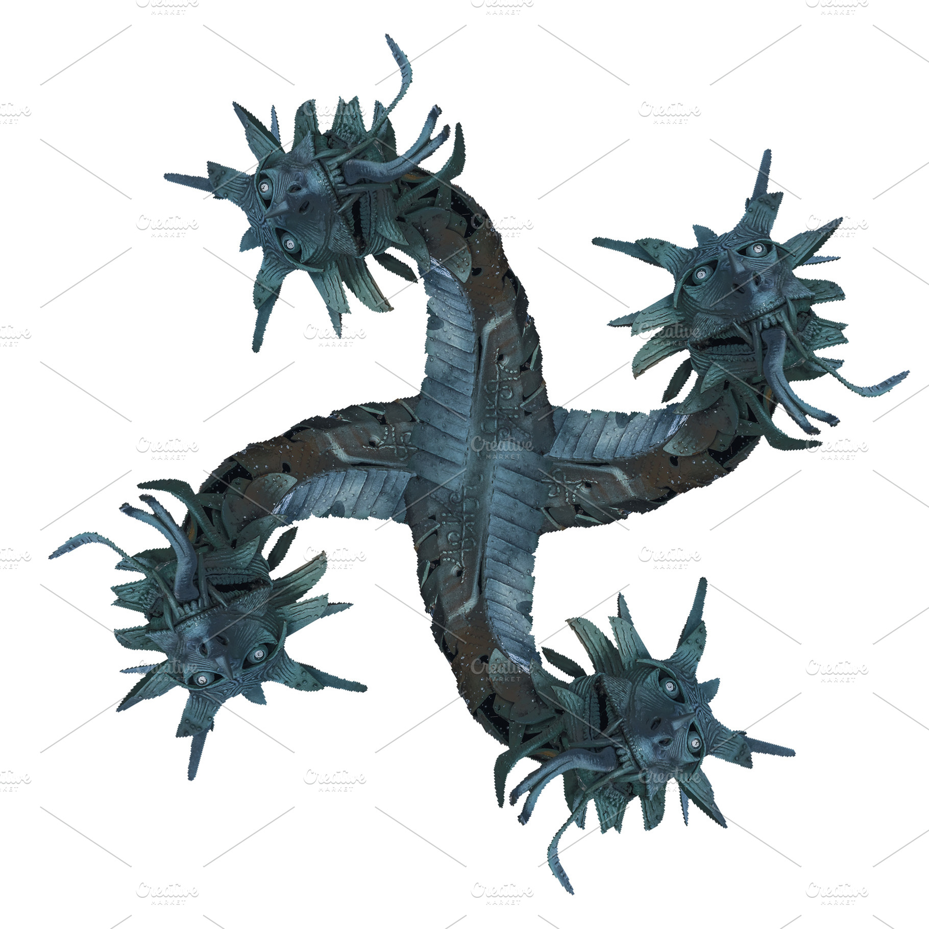 Isolated dragon iron sculpture symbol, an Arts & Entertainment Photo by DanFLCreativo