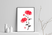 Royal pair sumi-e ink painting, an Illustration by Quetzal Art (Thumbnail 1 of 5)