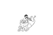Cat characters in a Bookshop, an Illustration by Anastasiya Klempach (Thumbnail 5 of 10)