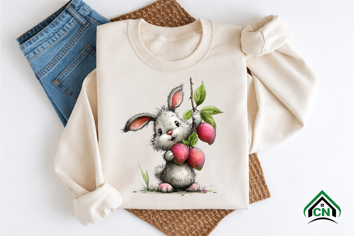 Whimsical Summer Bunny Clipart, an Illustration by Craft Nest (Photo 9 of 12)