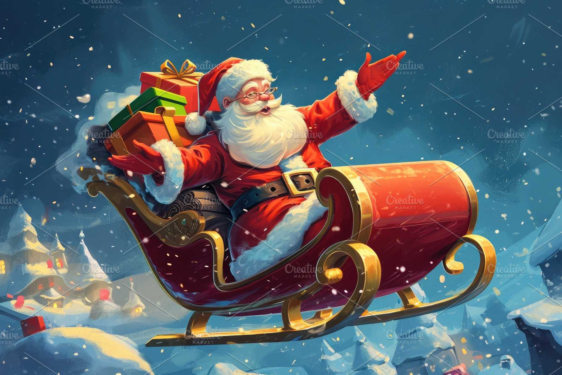 A photo capturing Santa Claus riding, a Photo by Iftikhar Alam