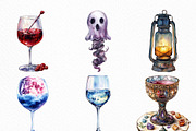 Watercolor Halloween Wine Tasting, an Illustration by Craft Nest (Thumbnail 5 of 6)