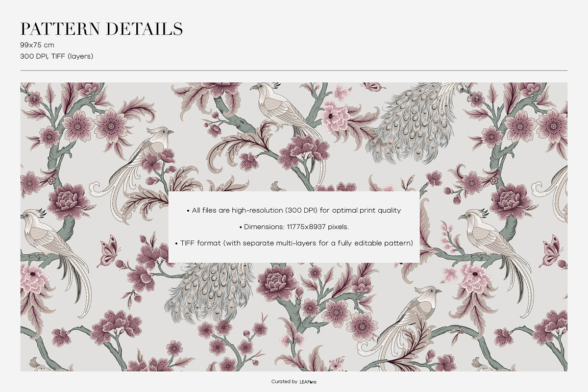 Botanical Chinoiserie Patterns, a Pattern Graphic by LEAFure (Photo 3 of 13)