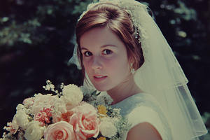 Vintage Bridal Portrait Rose Bouquet, a Person Photo by k.tay