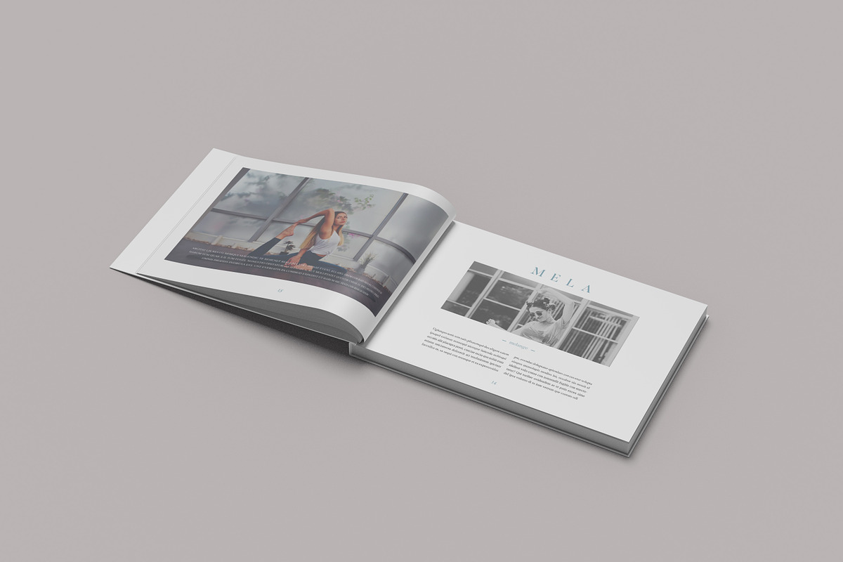 Modern Landscape Magazine V1 Mockup, a Print Template by Indotitas