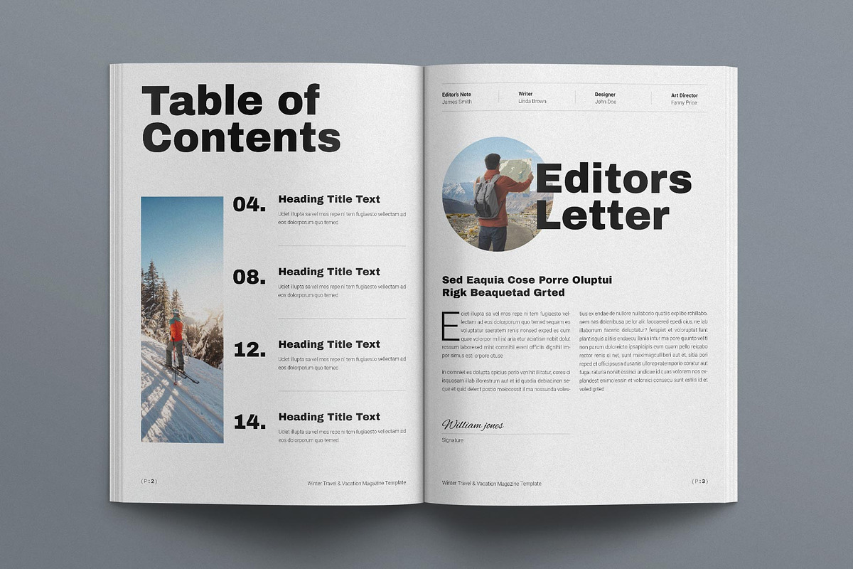 Winter Travel & Vacation Magazine, a Magazine Template by E-Type (Photo 2 of 7)