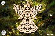 Christmas Angels Ornament Bundle, a Decorative Illustration by svgocean (Thumbnail 7 of 13)